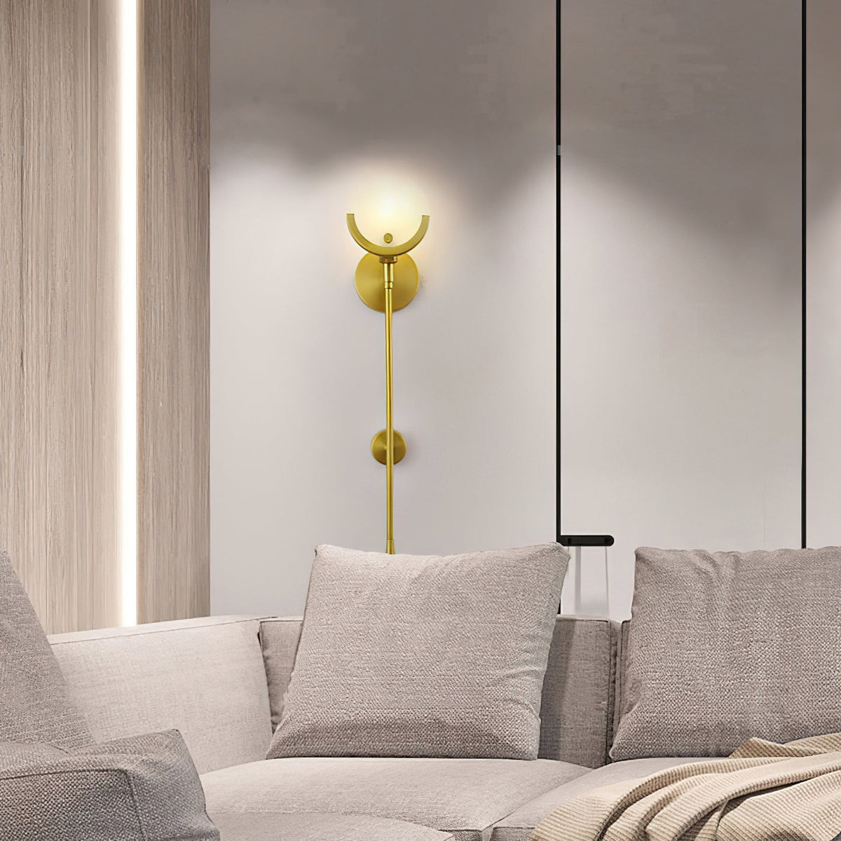 Ljomuvyo Moderne minimalistische wandlamp van messing met albasten kap