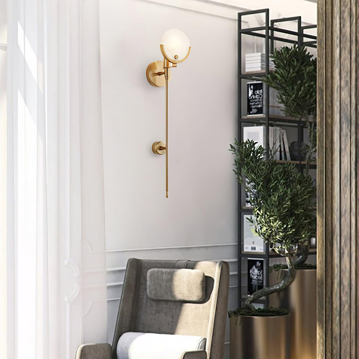 Aminex Sphere albasten wandlamp