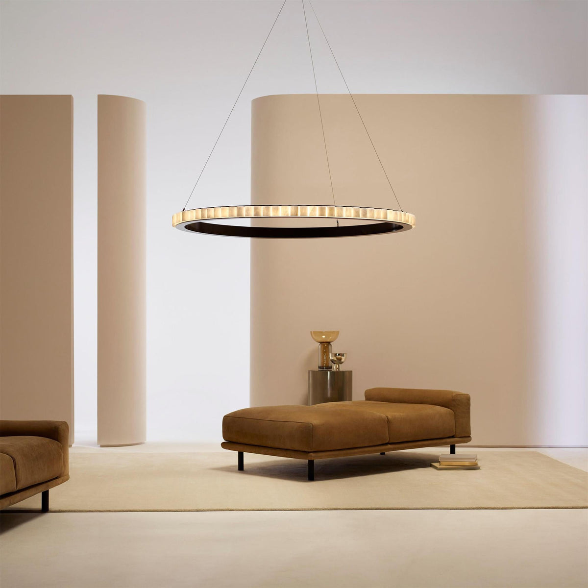 Lyra Postmodern luxe RVS albasten kroonluchter