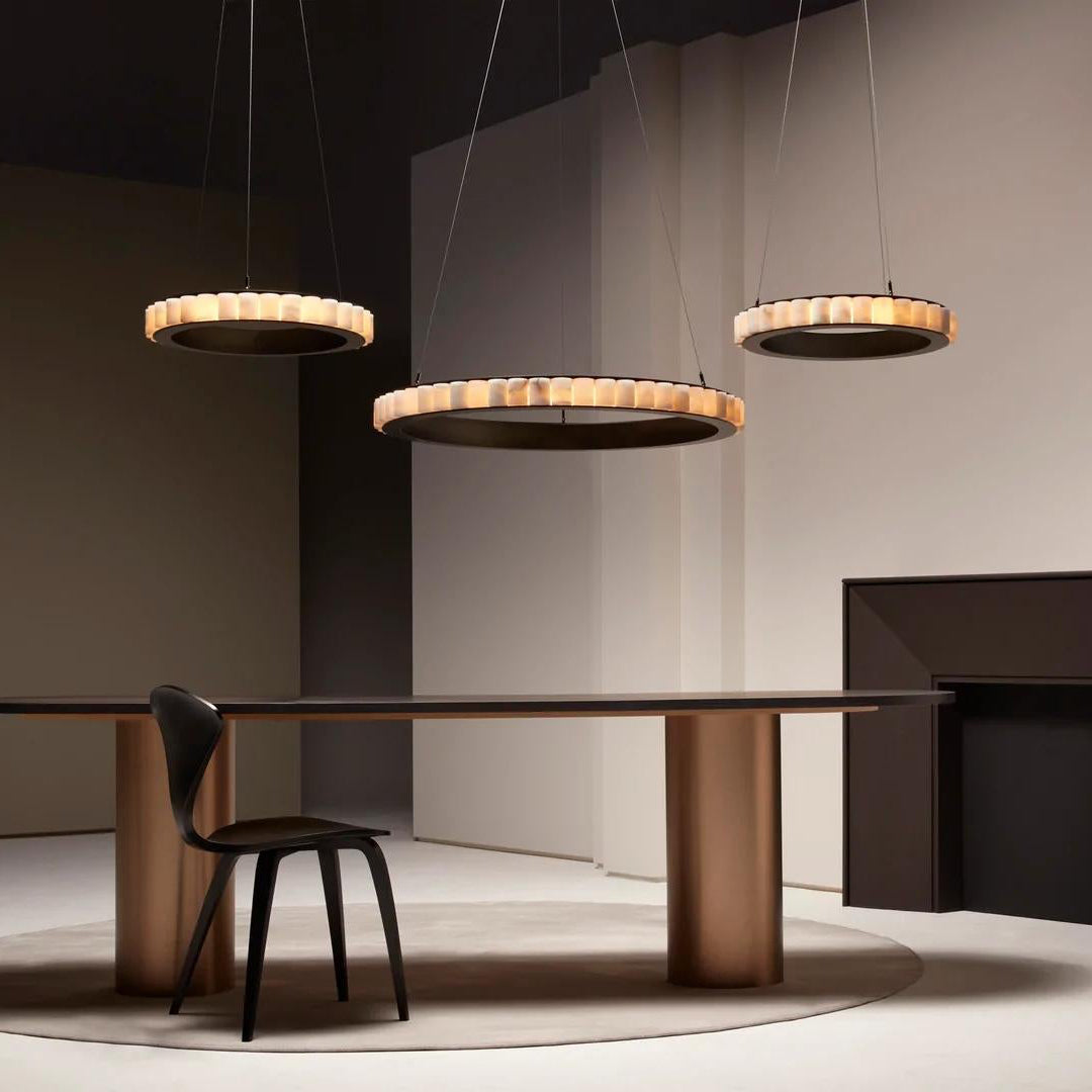 Lyra Postmodern luxe RVS albasten kroonluchter