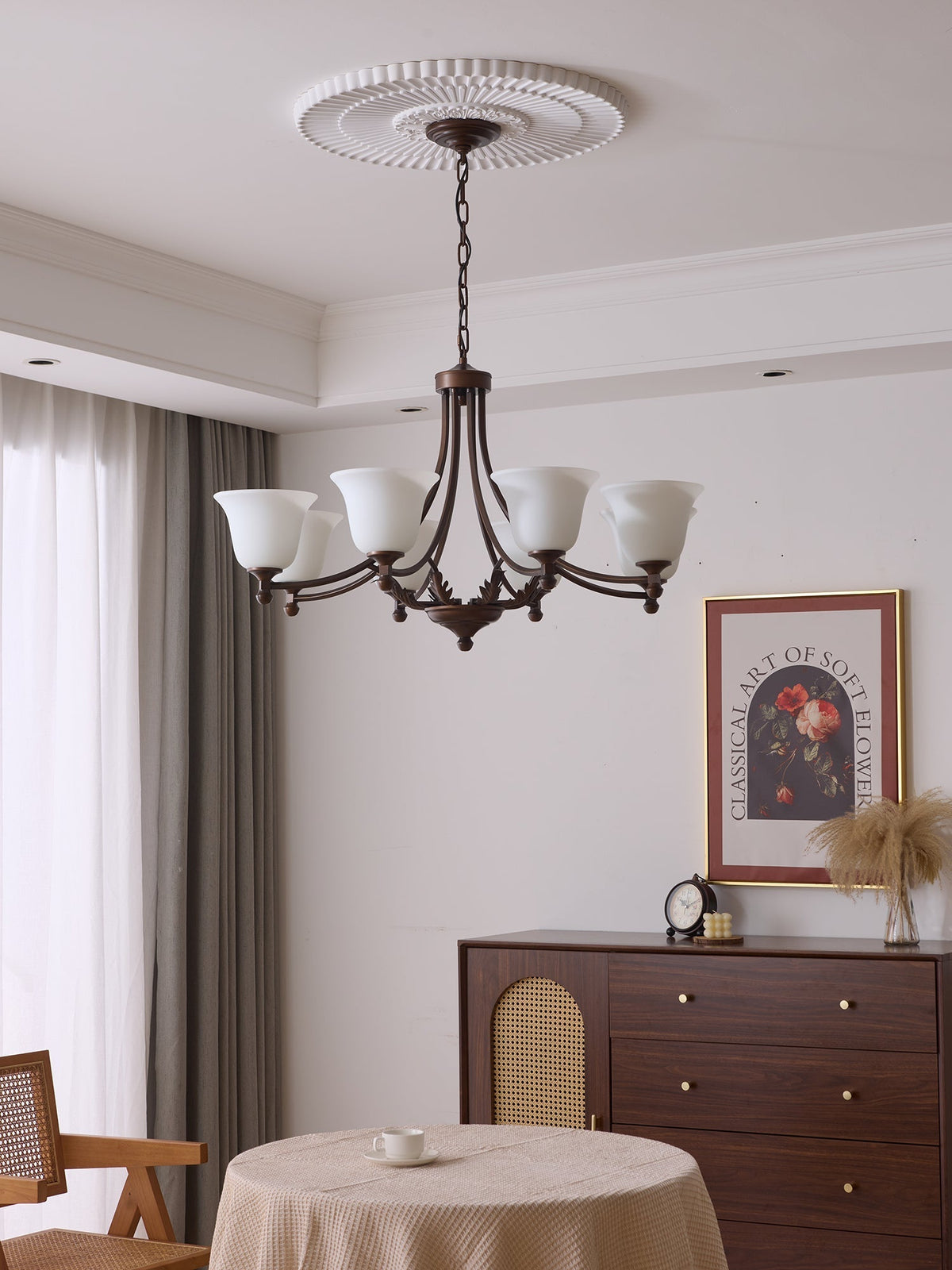 Elorira Traditionele Elegantie Bloemglas Kroonluchter van glas