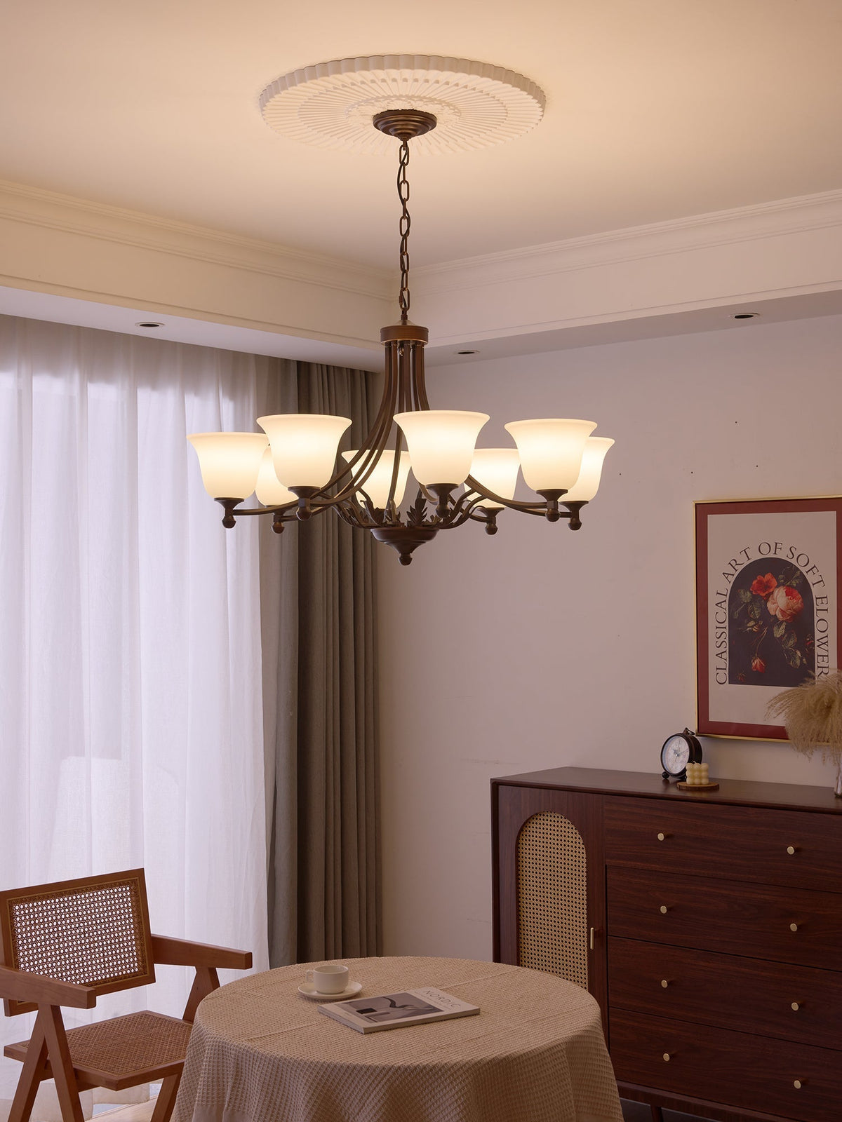 Elorira Traditionele Elegantie Bloemglas Kroonluchter van glas