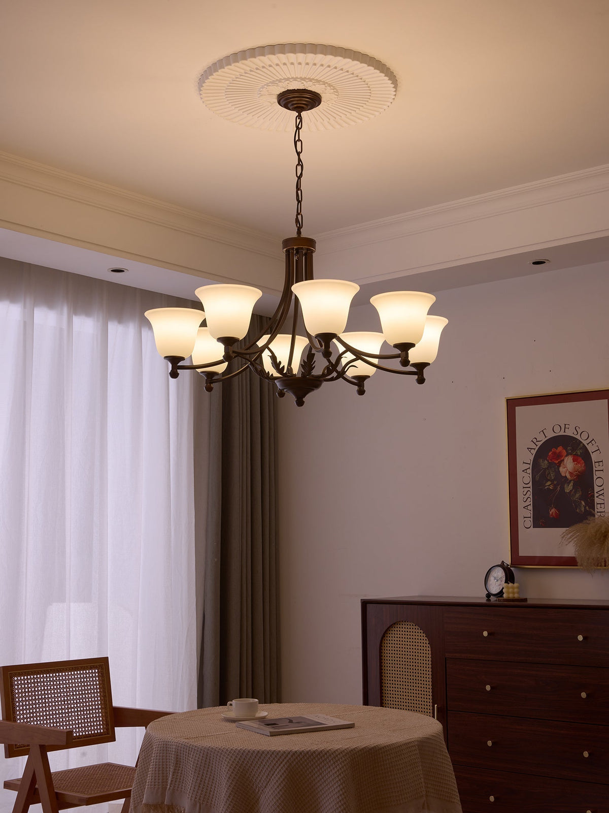 Elorira Traditionele Elegantie Bloemglas Kroonluchter van glas