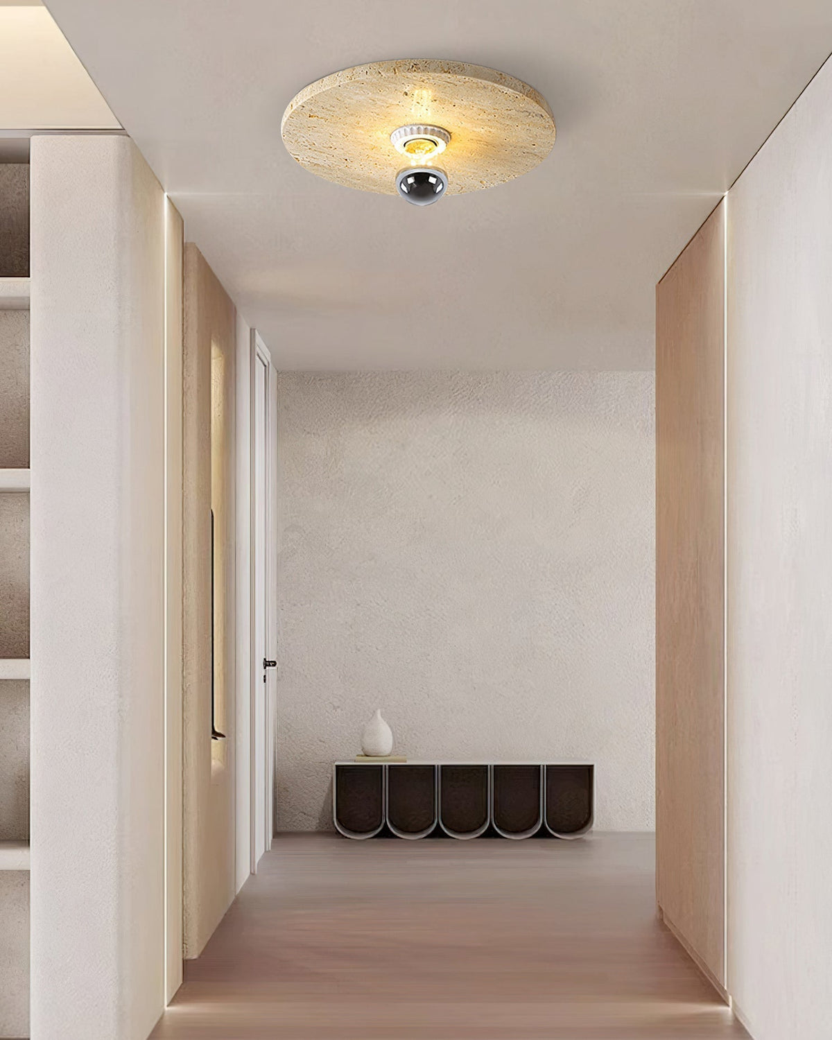 Norarora travertin Vlakke plafondlamp
