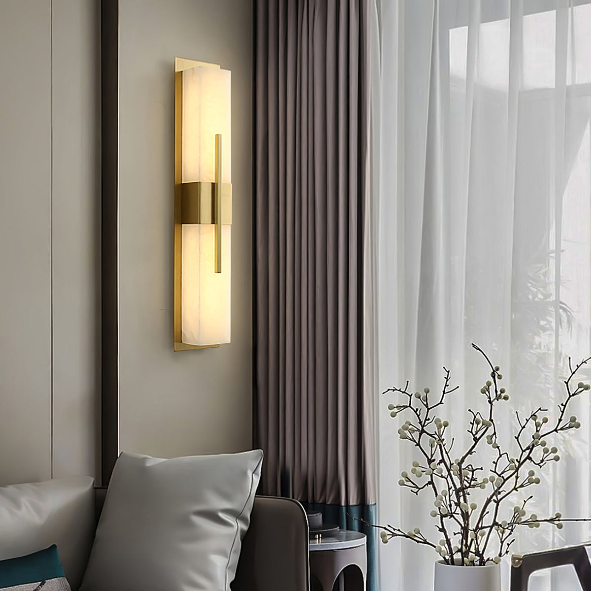 Vellmure Twin albasten wandlamp
