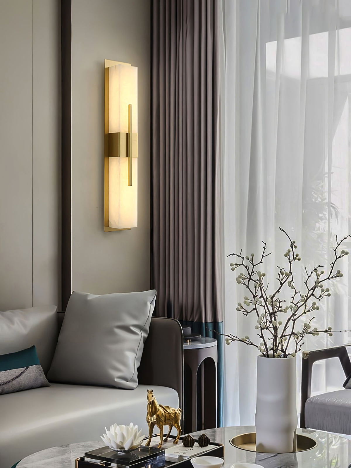 Vellmure Twin albasten wandlamp