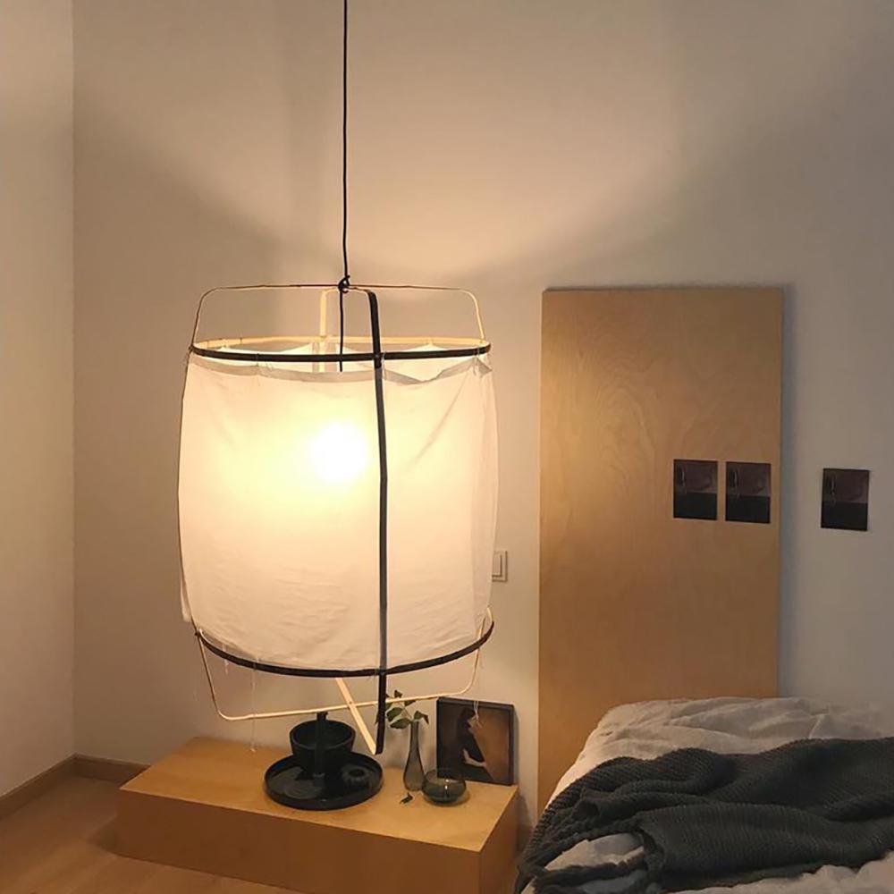 Arioelia hanglamp met bamboe lampenkap voor de woonkamer
