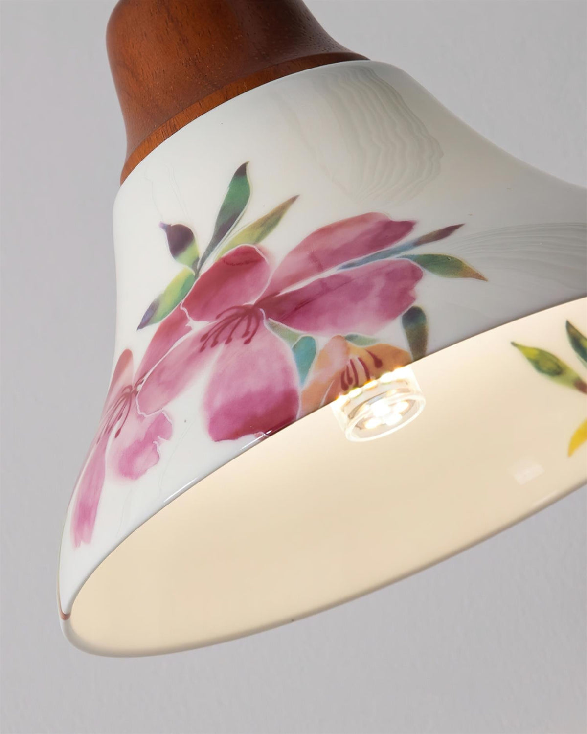 Ciraielle hanglamp roze keramiek bloemen woonkamer