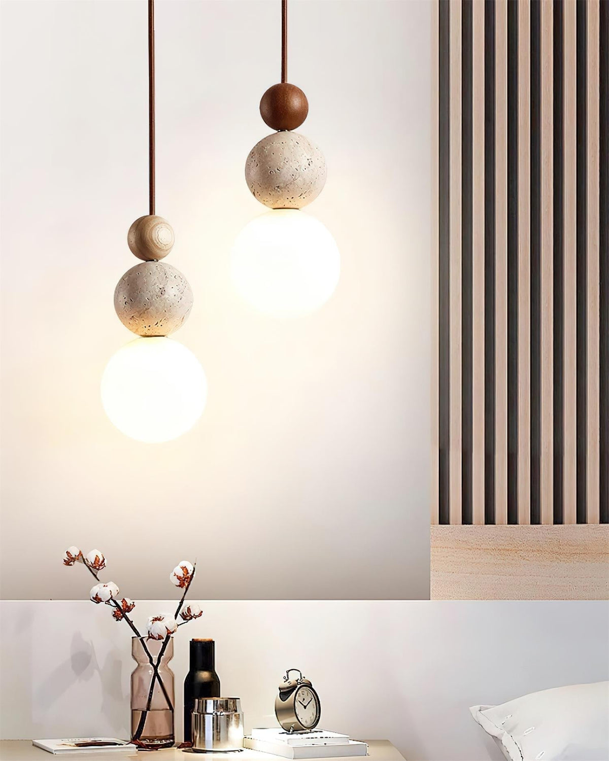 Giona hanglamp bol travertin walnoot