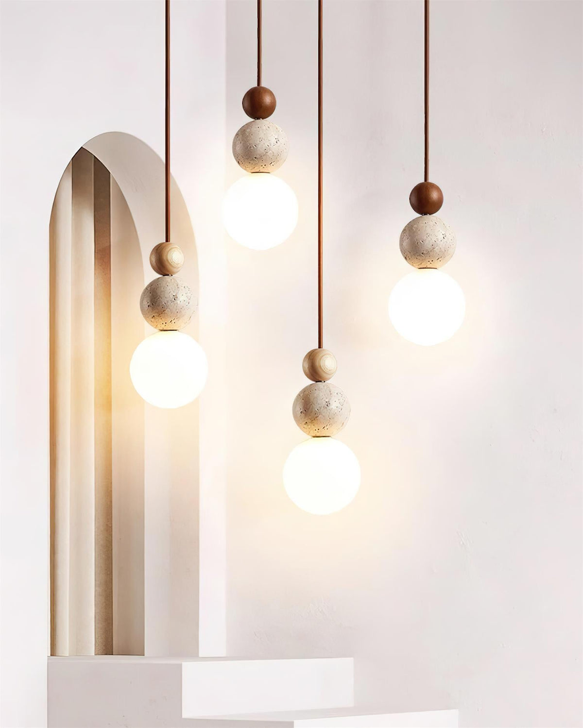 Giona hanglamp bol travertin walnoot