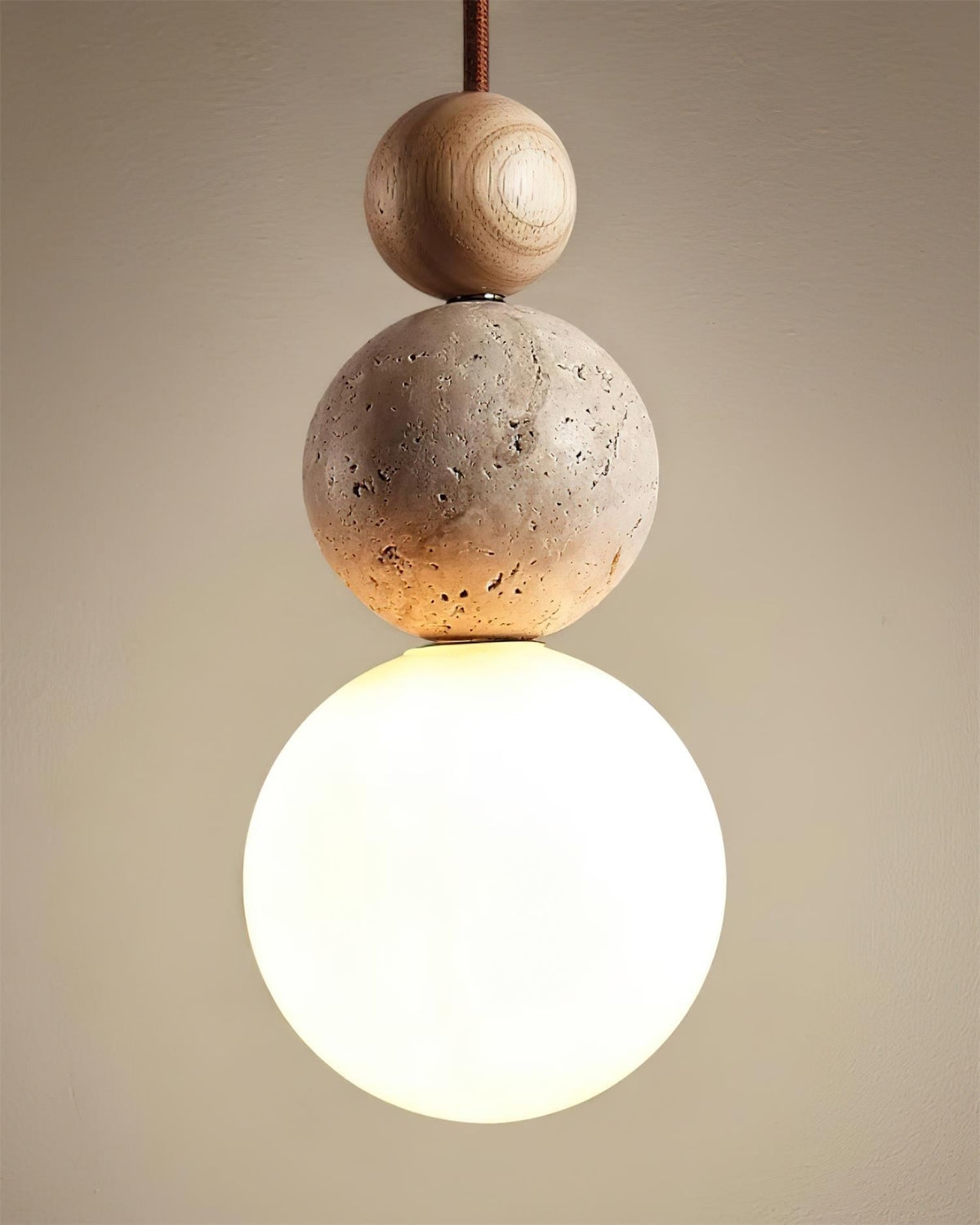 Giona hanglamp bol travertin walnoot