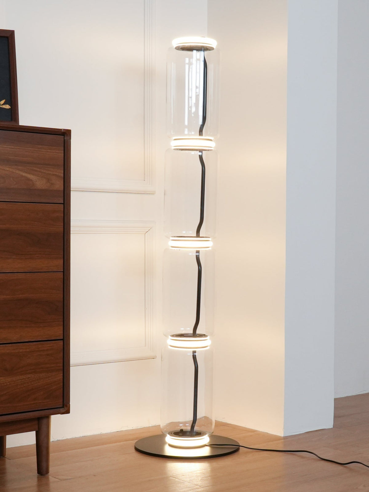 Cyrilys vloerlamp bamboe glas