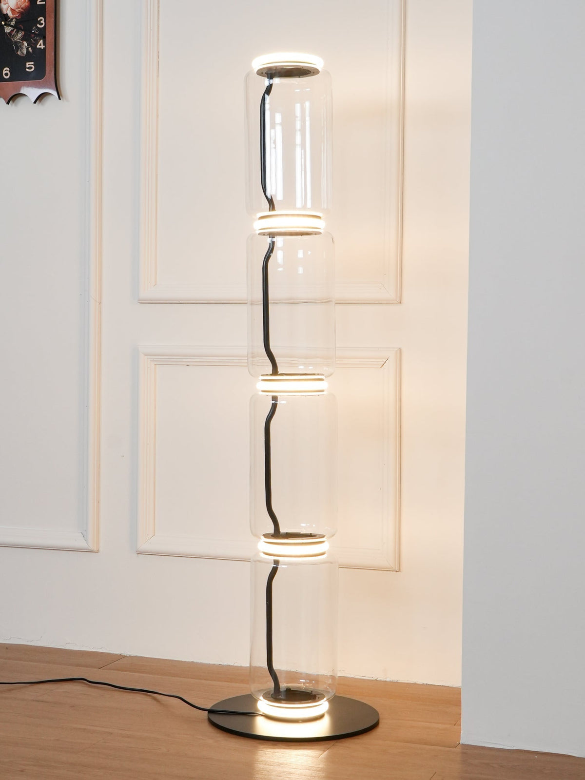 Cyrilys vloerlamp bamboe glas
