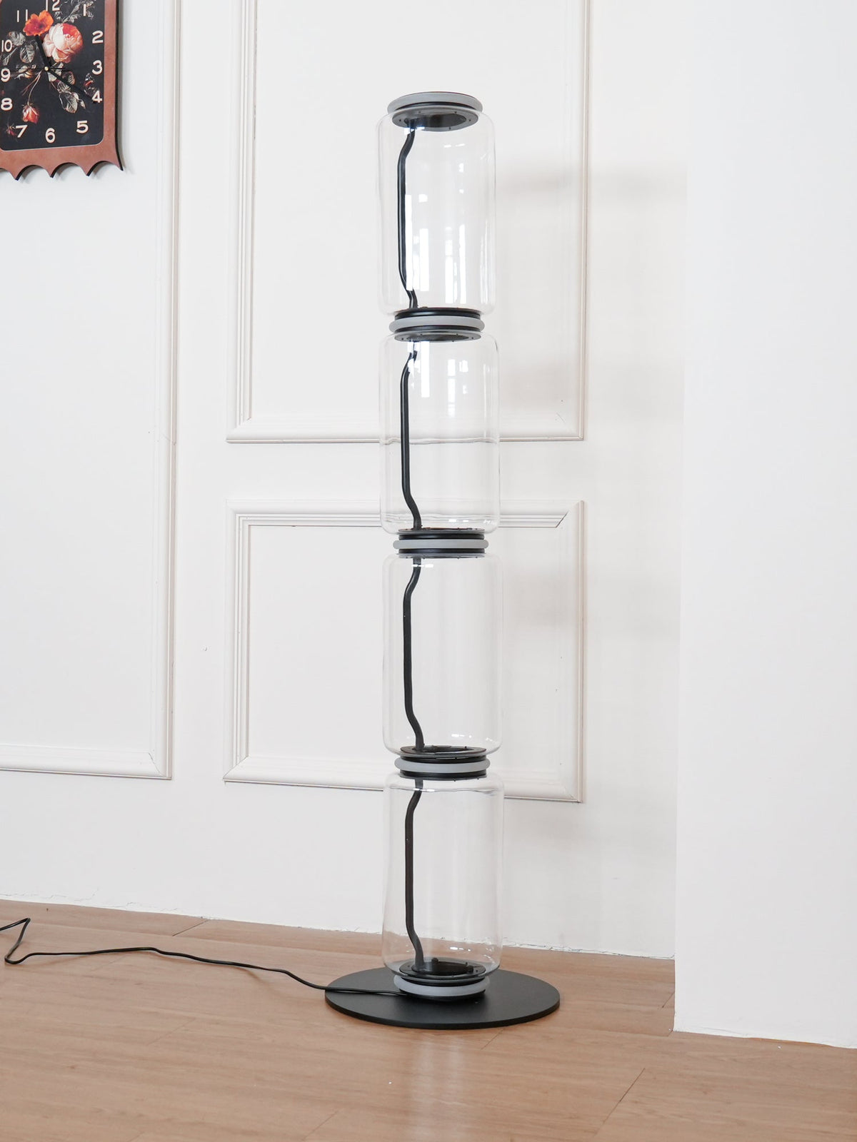 Cyrilys vloerlamp bamboe glas