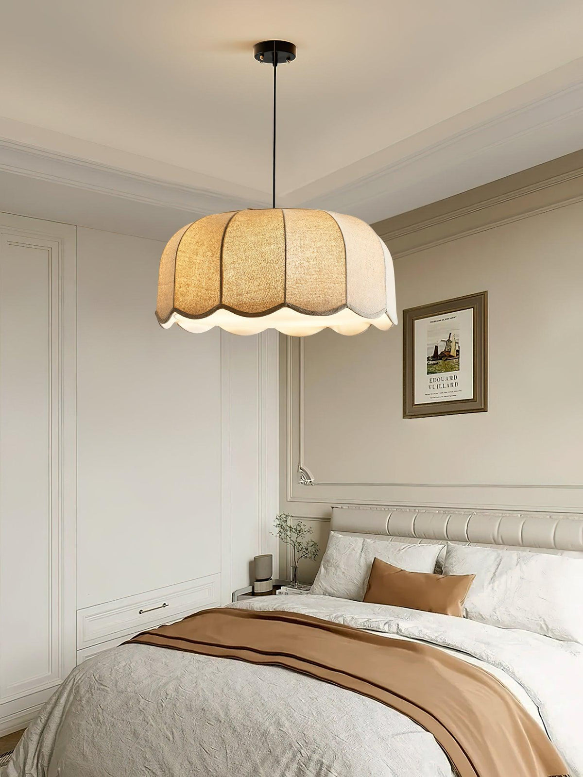 Linoaya hanglamp van Stof met Rustieke Sfeer in Beige