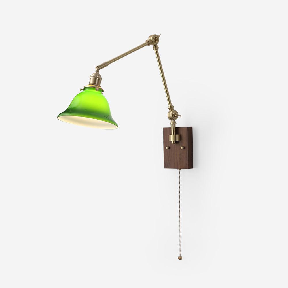 Velra walnoot wandlamp met verstelbare arm