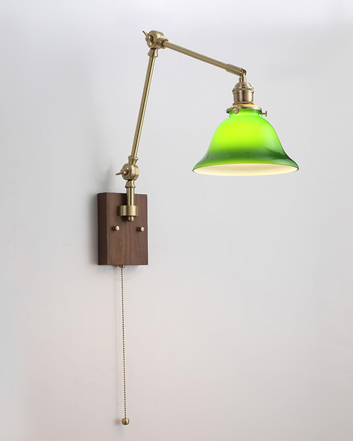 Velra walnoot wandlamp met verstelbare arm