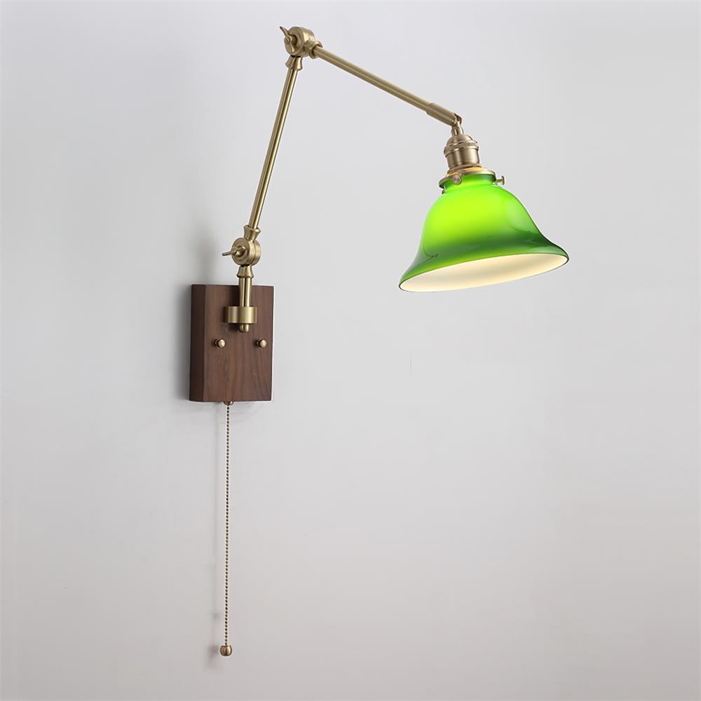 Velra walnoot wandlamp met verstelbare arm