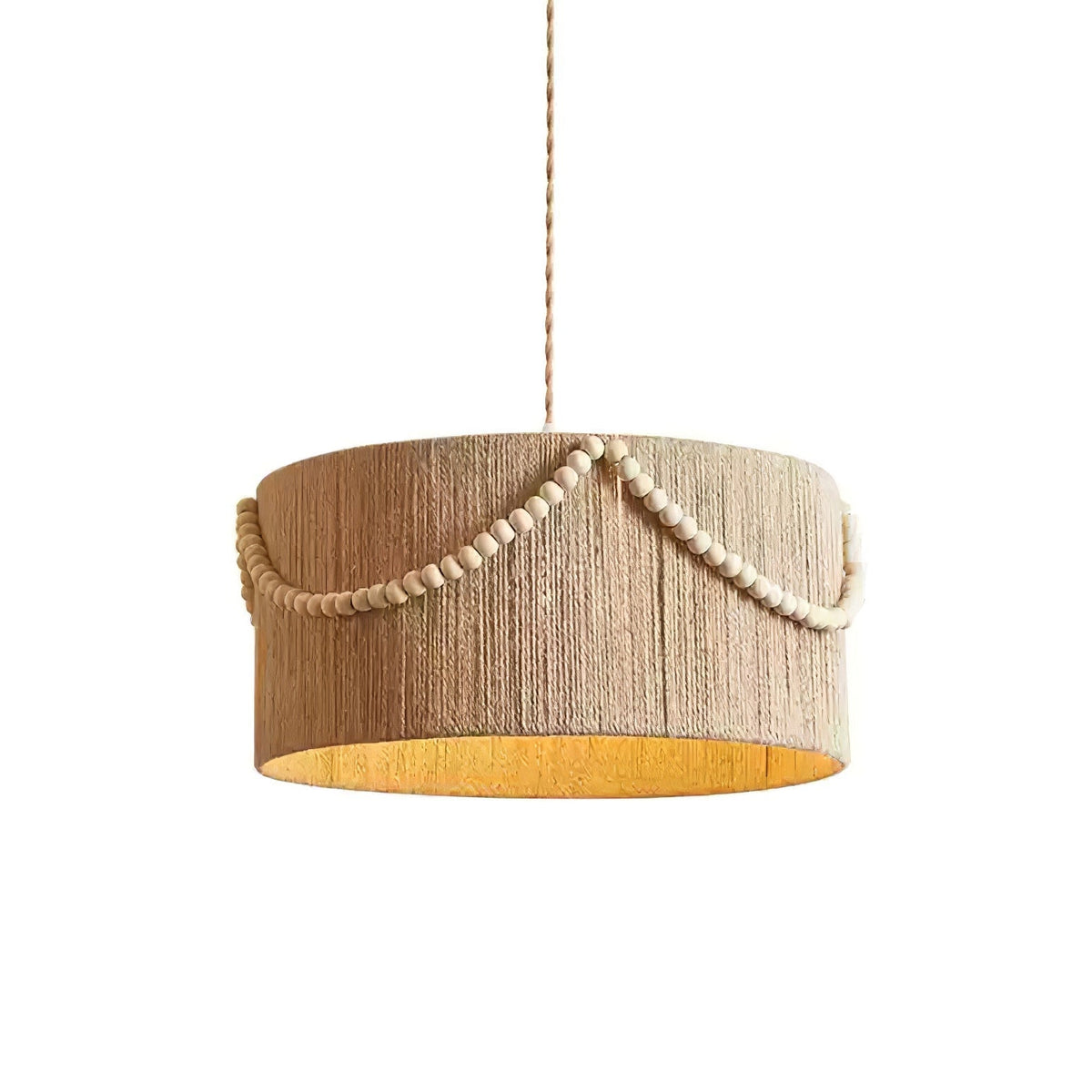 Ershaa elegantie Natuurlijk Bead Jute hanglamp
