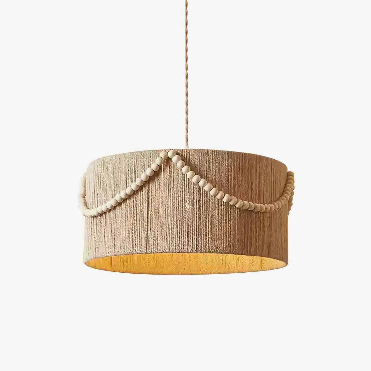 Ershaa elegantie Natuurlijk Bead Jute hanglamp