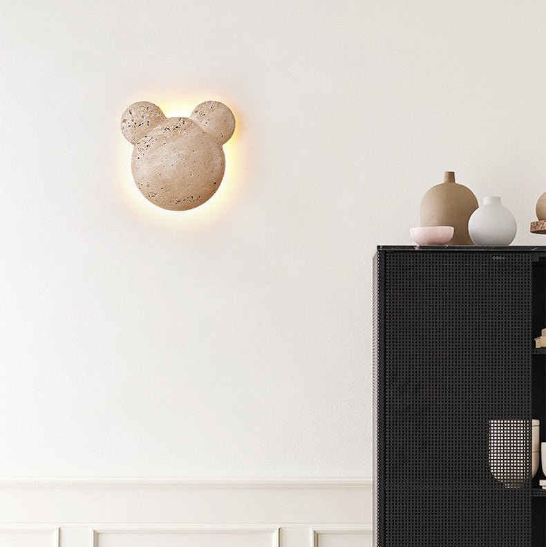 Tavi Geel travertin wandlamp