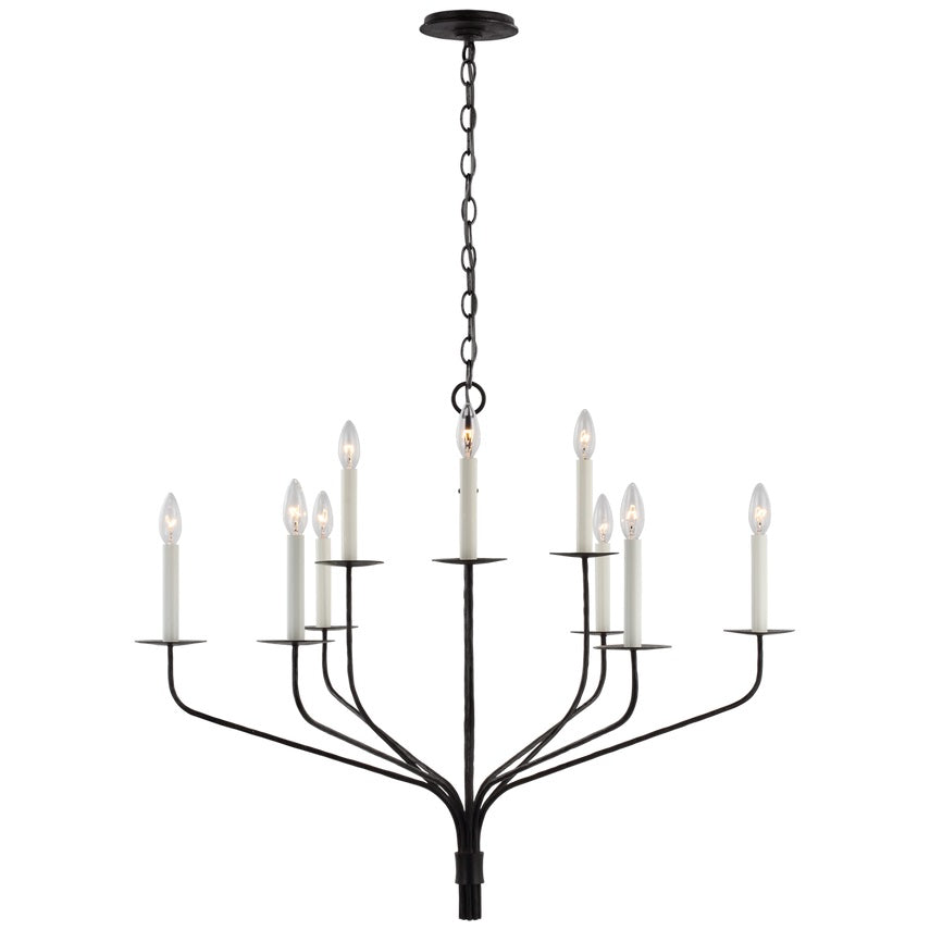Caeluvyh Vintage Industrial Zwart Metalen Kroonluchter