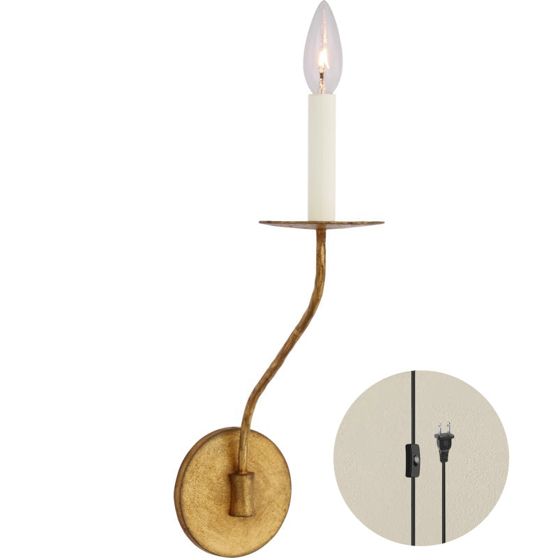 Aurenenne met stekker wandlamp van messing