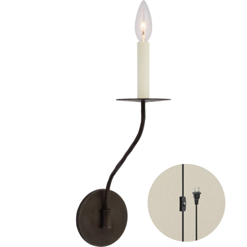 Aurenenne met stekker wandlamp van messing