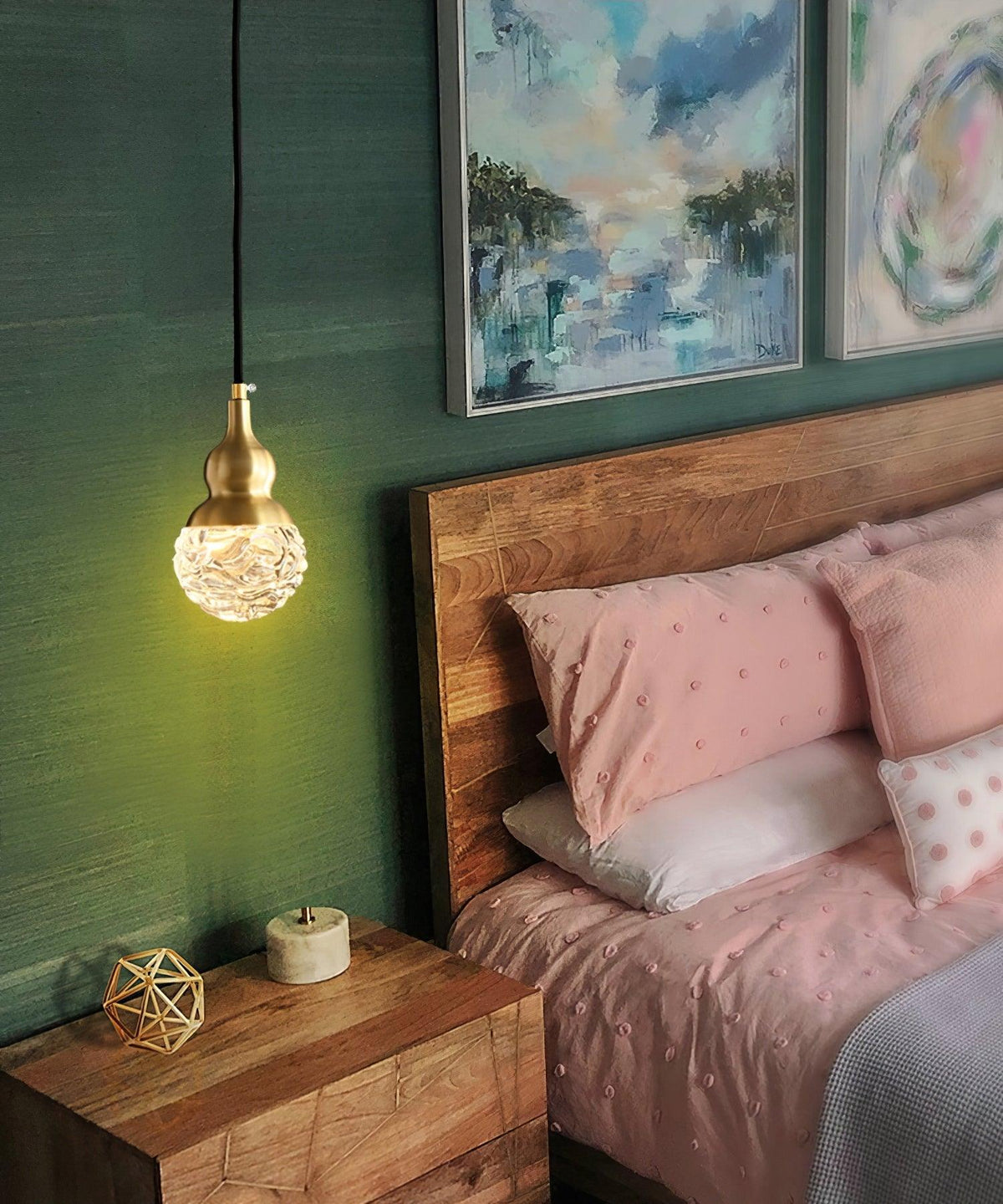 Cove messing & glas glamoureus hanglamp