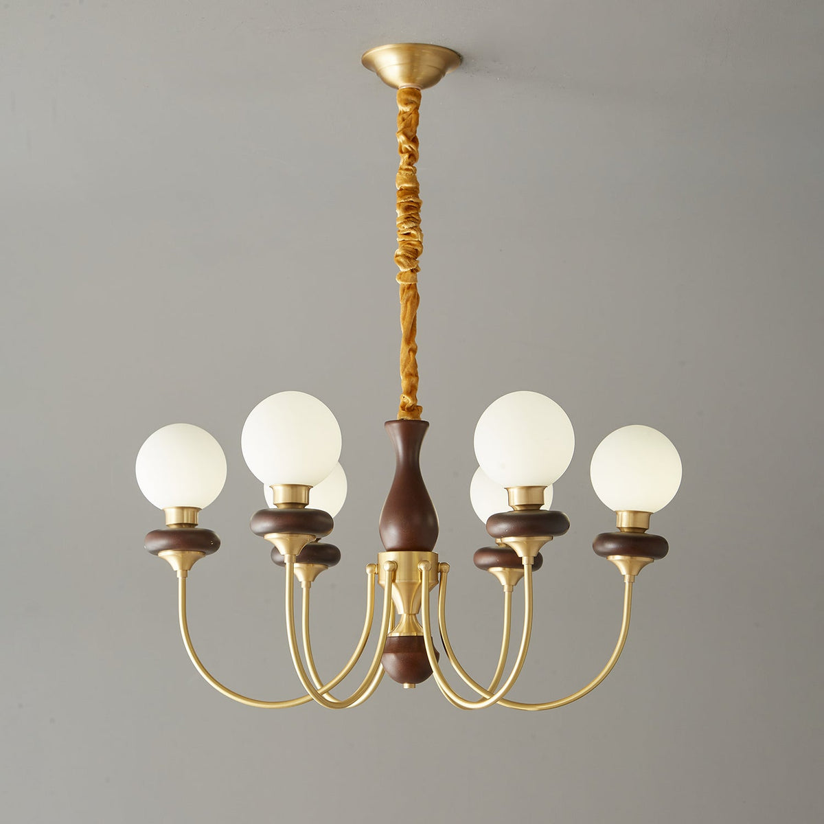 Cotheor Vintage Traditionele Kroonluchter van Hout en glas