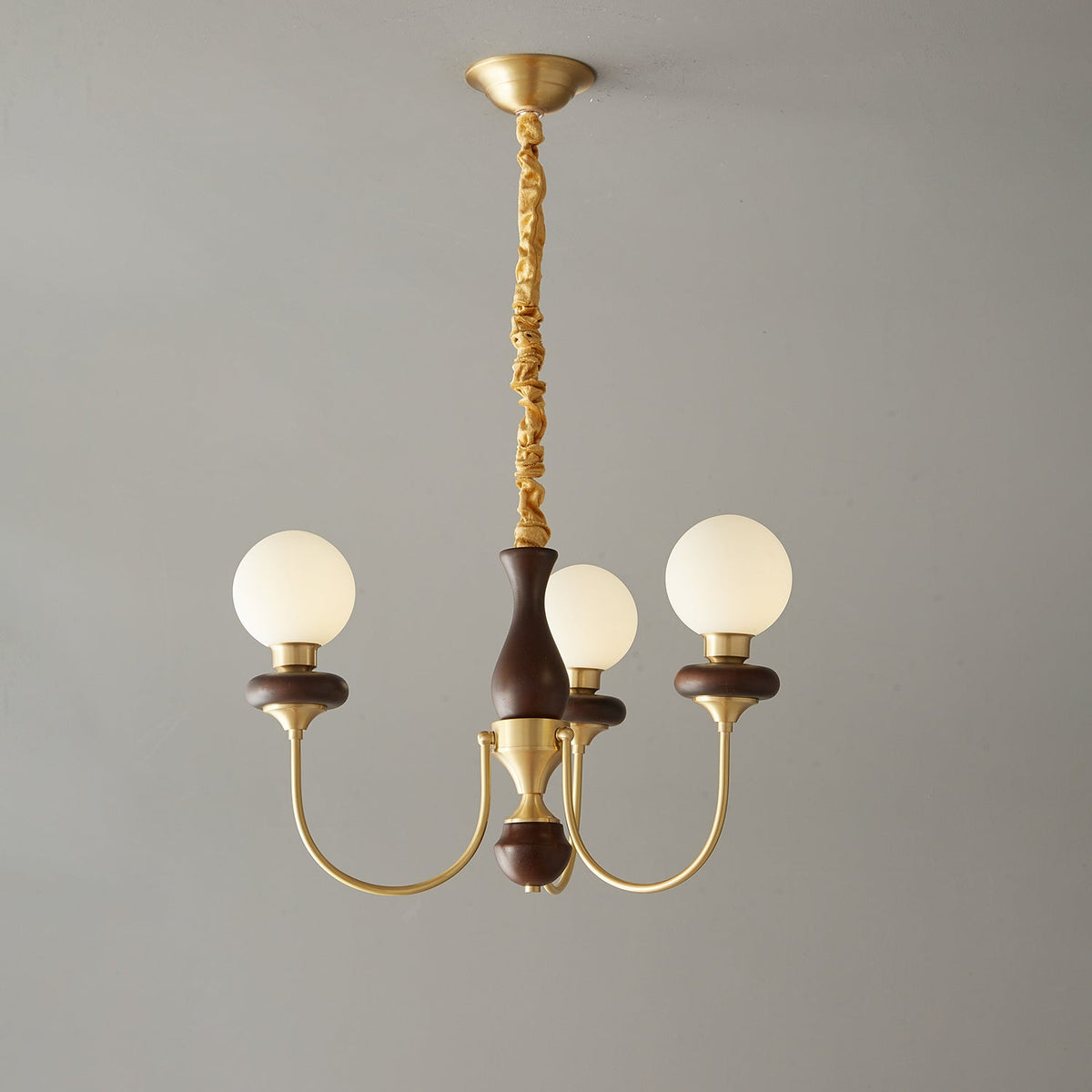 Cotheor Vintage Traditionele Kroonluchter van Hout en glas