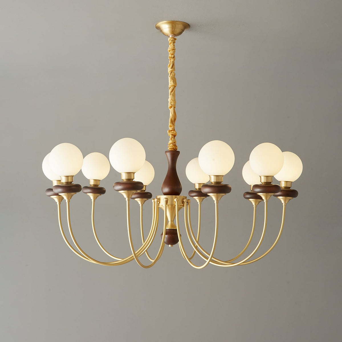 Cotheor Vintage Traditionele Kroonluchter van Hout en glas