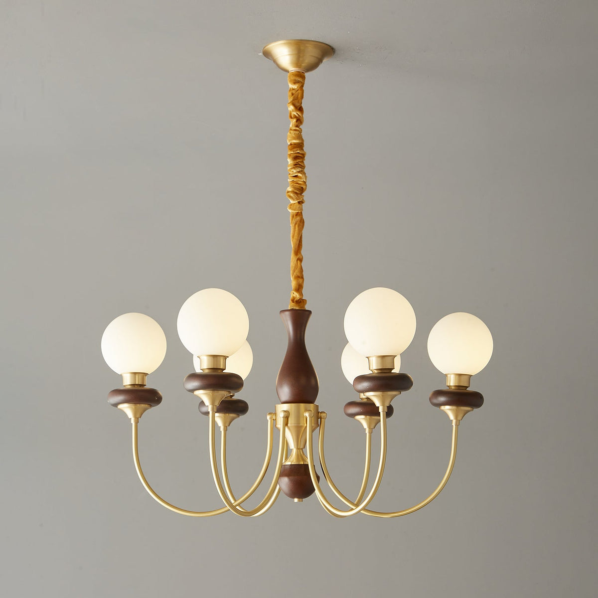 Cotheor Vintage Traditionele Kroonluchter van Hout en glas