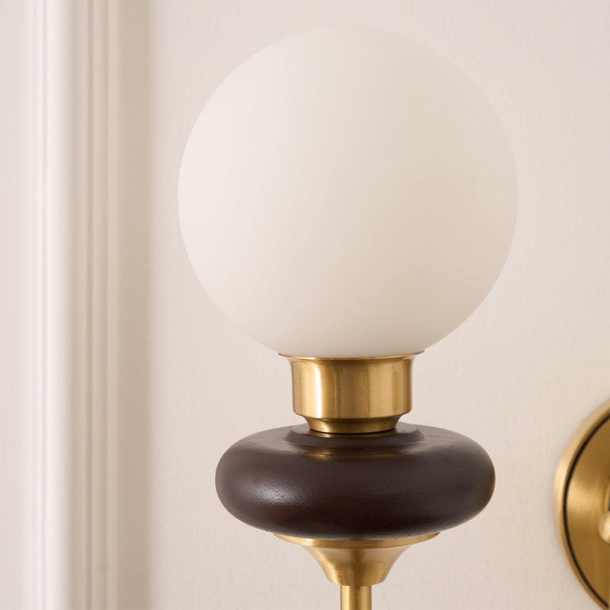 Elvalora wandlamp Premium Noordse Kunst Walnoot glas