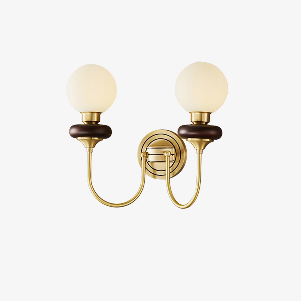 Elvalora wandlamp Premium Noordse Kunst Walnoot glas