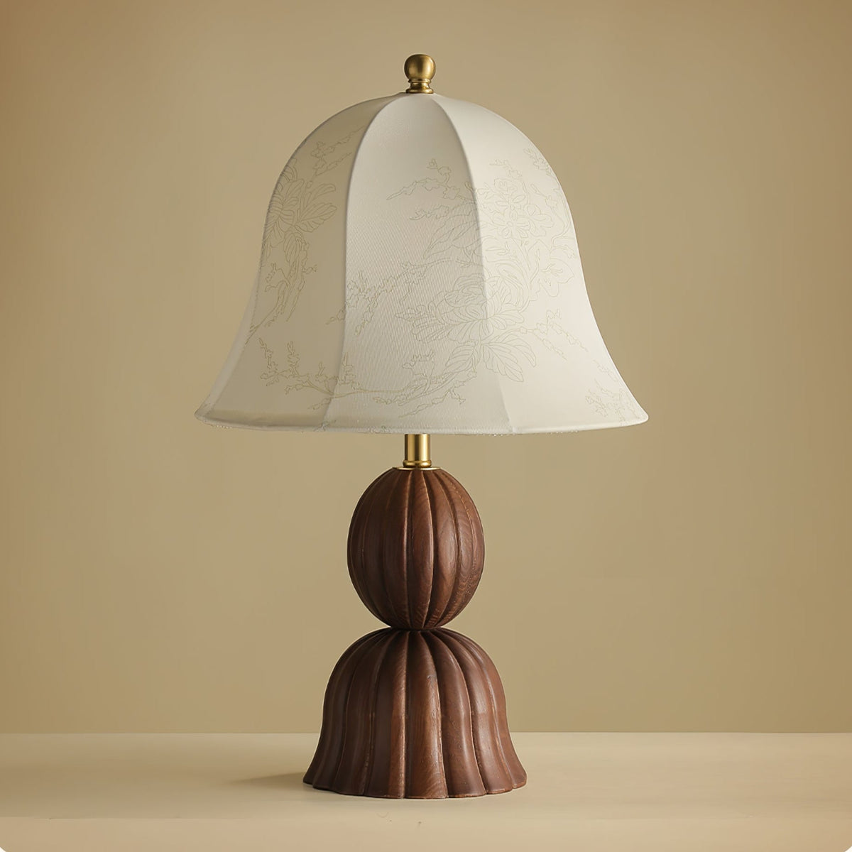 Aldiia Vintage tafellamp van stof en hout