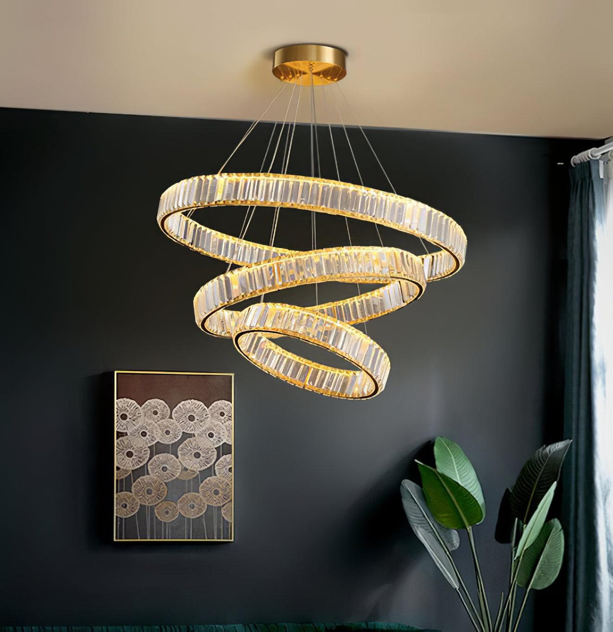 Cyrirelle Kroonluchter Goud Kristal ring