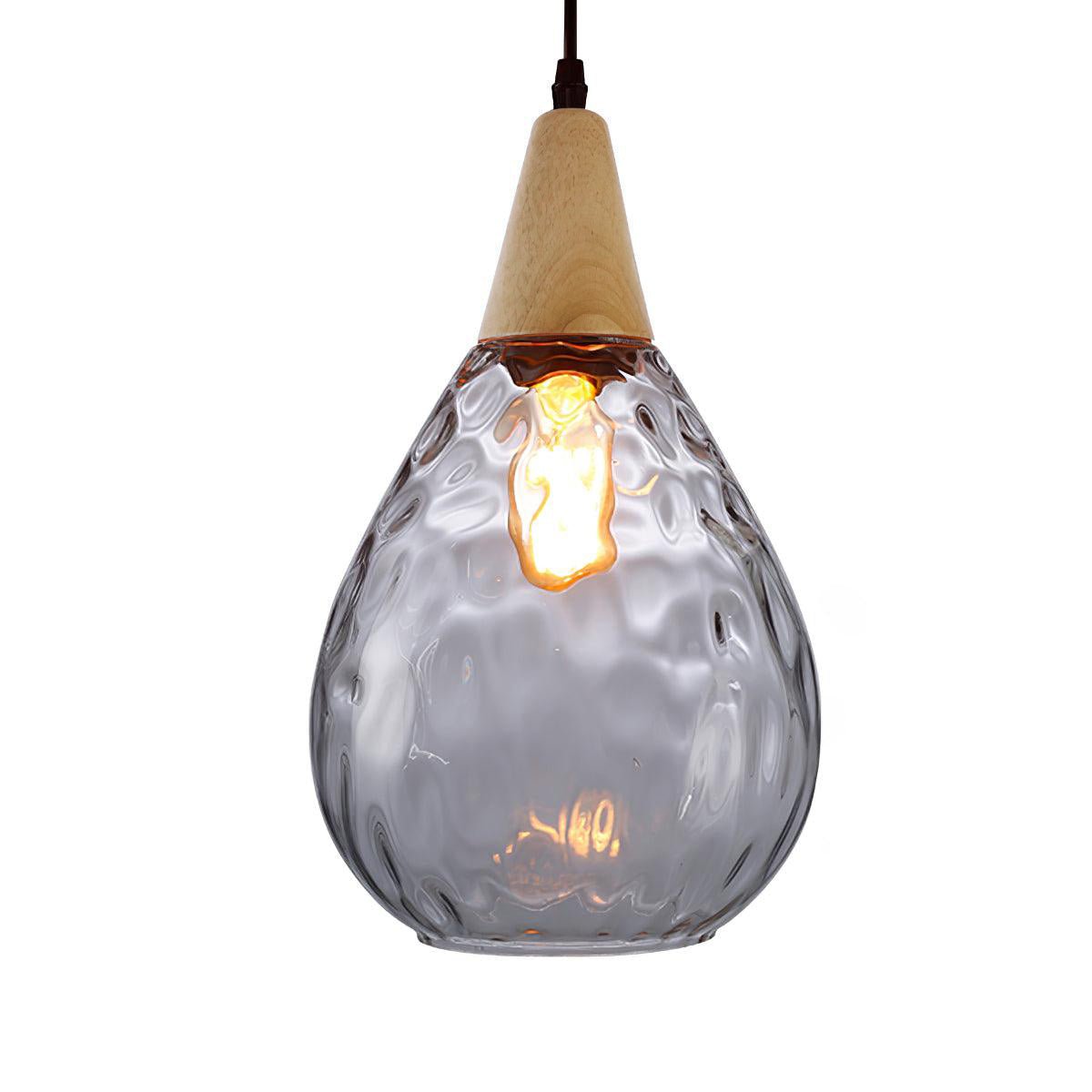 Rinisena hanglamp helder glas hout Noordse modern