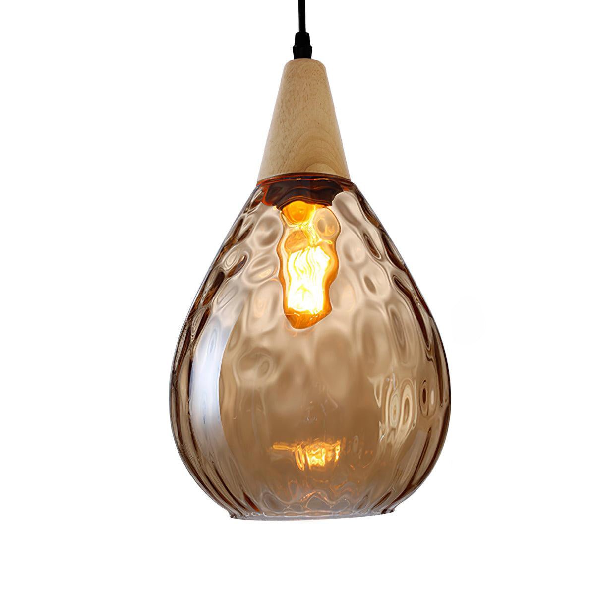 Rinisena hanglamp helder glas hout Noordse modern
