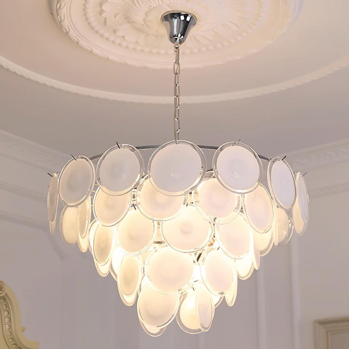 Lumirae kroonluchter cascaderende matglas schijven