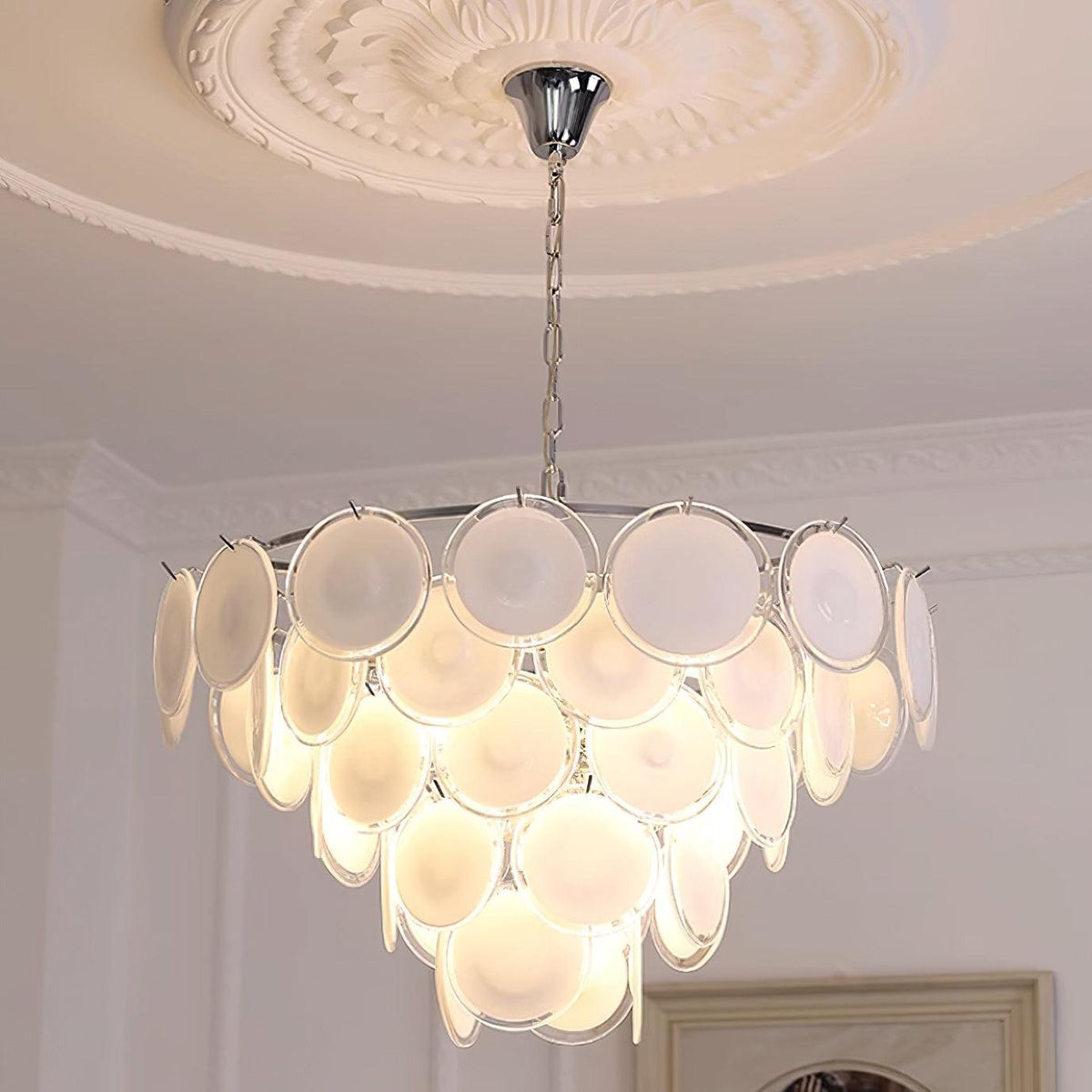 Lumirae kroonluchter cascaderende matglas schijven