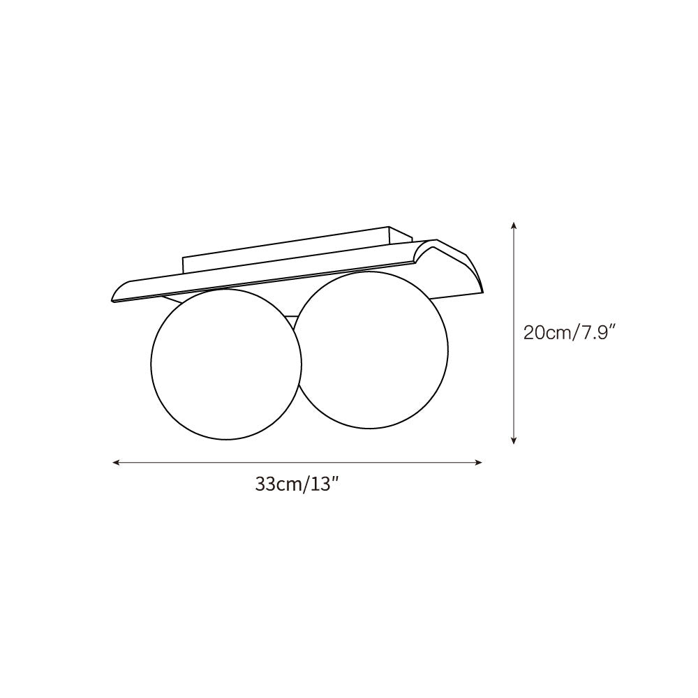 Serenaya bollen travertin glas plafondlamp