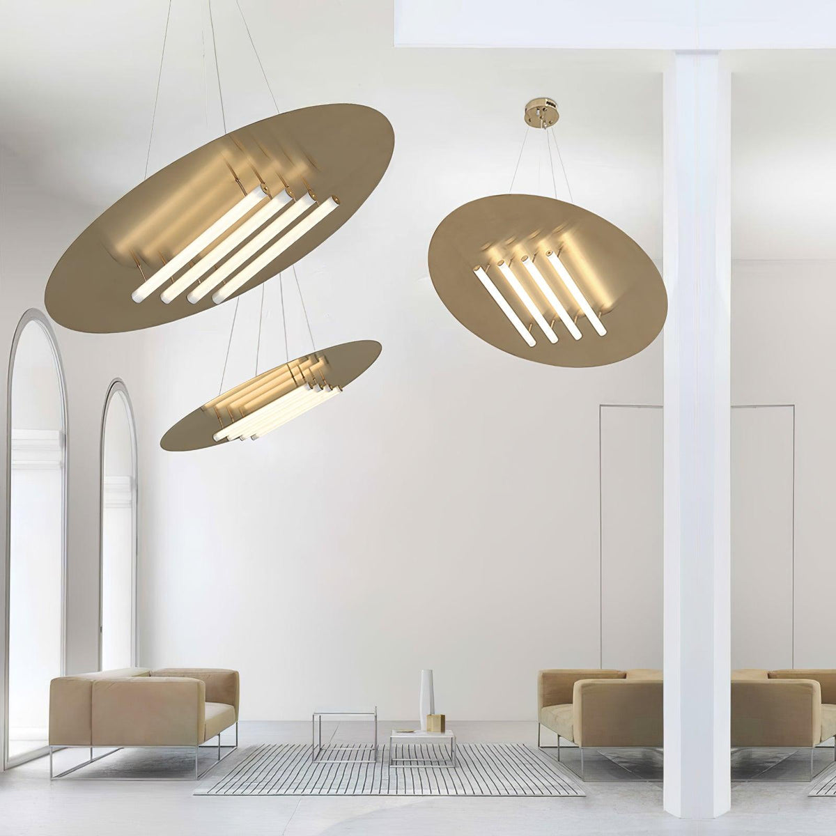 Mirueria moderne hanglamp in goudkleurige afwerking