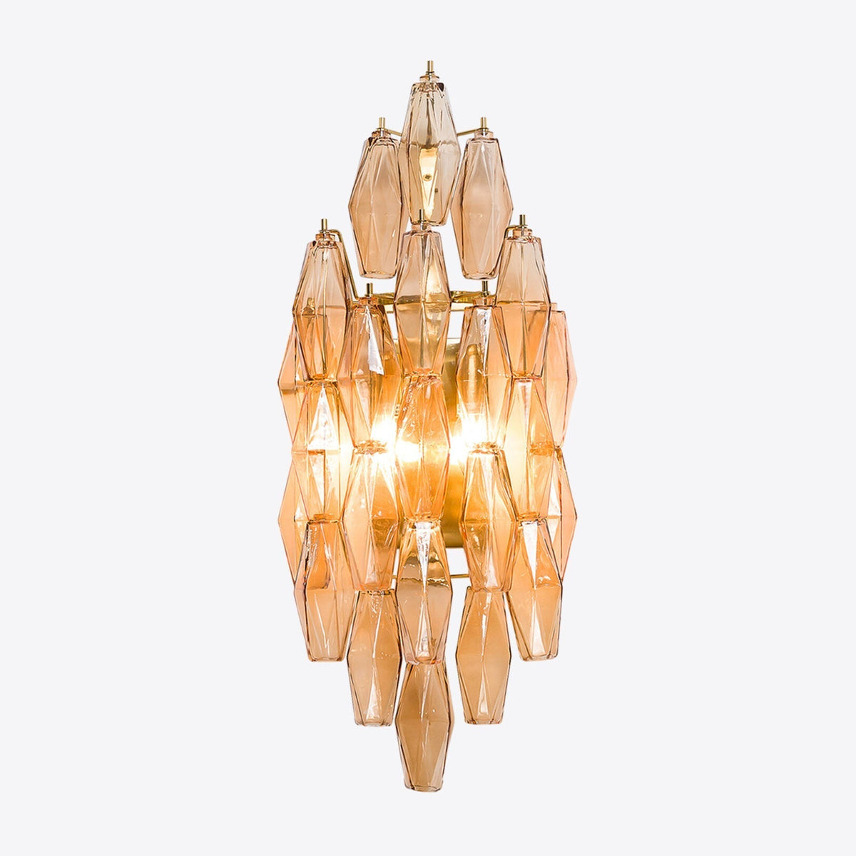 Zyrelis polyhedraal glazen wandlamp