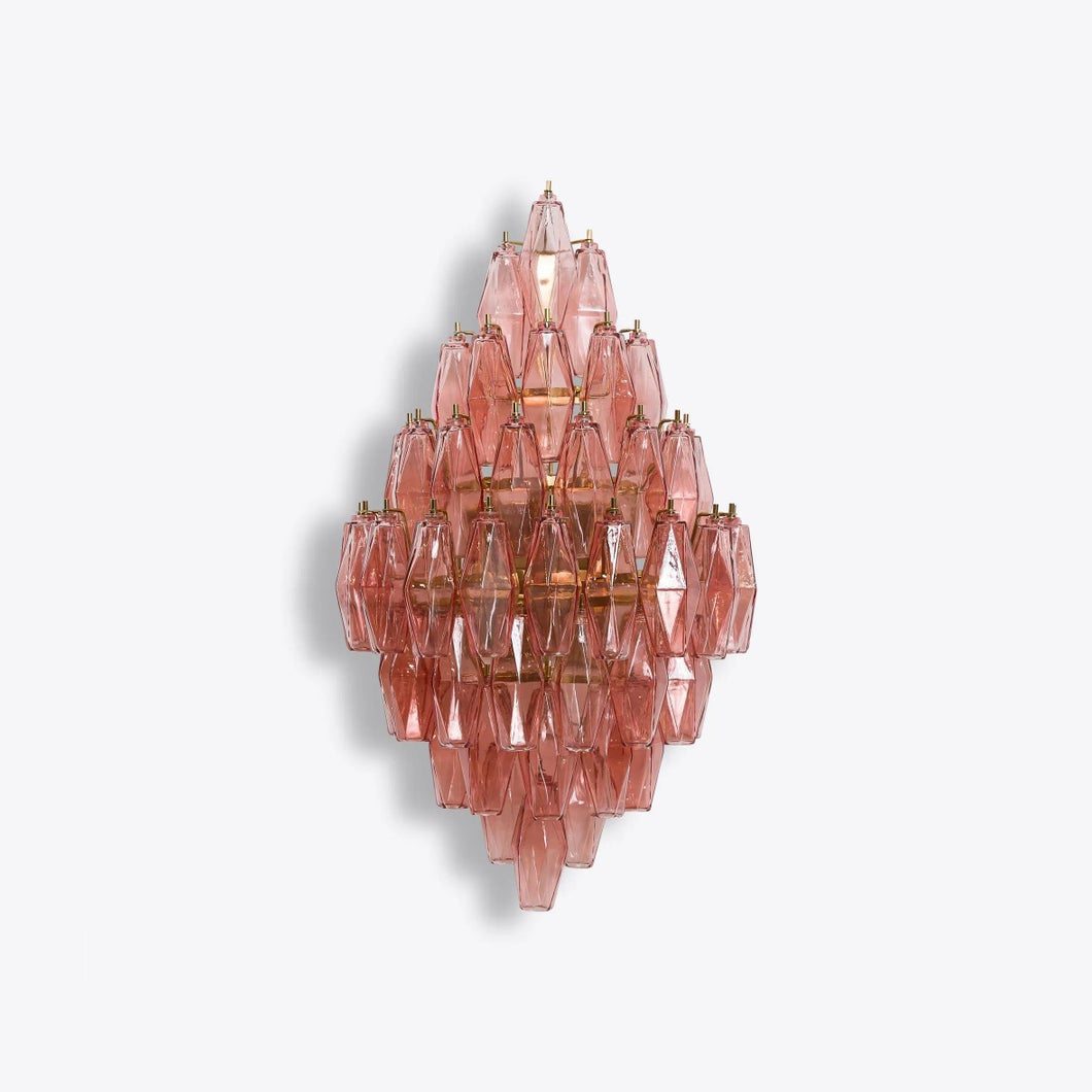 Zyrelis polyhedraal glazen wandlamp