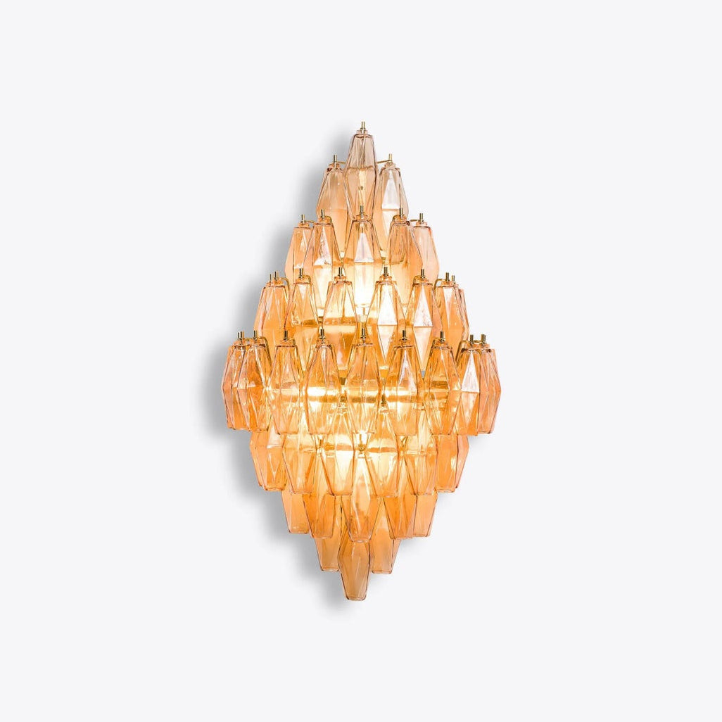 Zyrelis polyhedraal glazen wandlamp