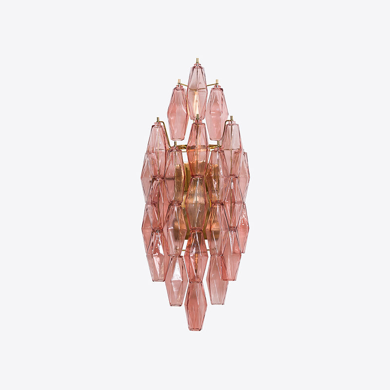 Zyrelis polyhedraal glazen wandlamp
