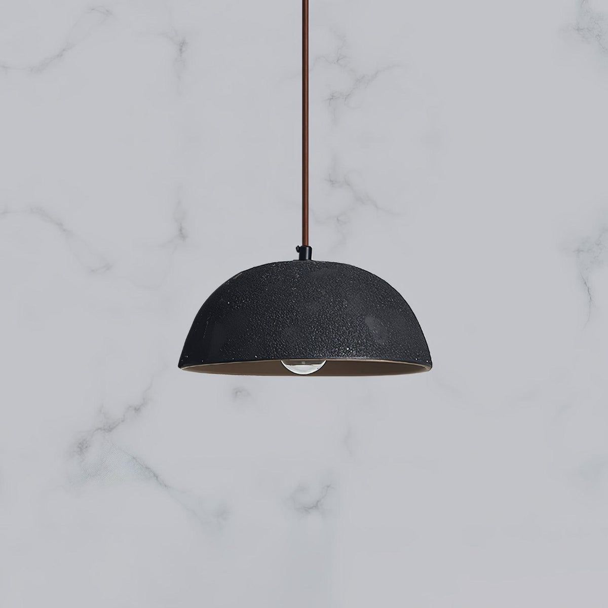 Vintage Houten hanglamp met koepel-ontwerp