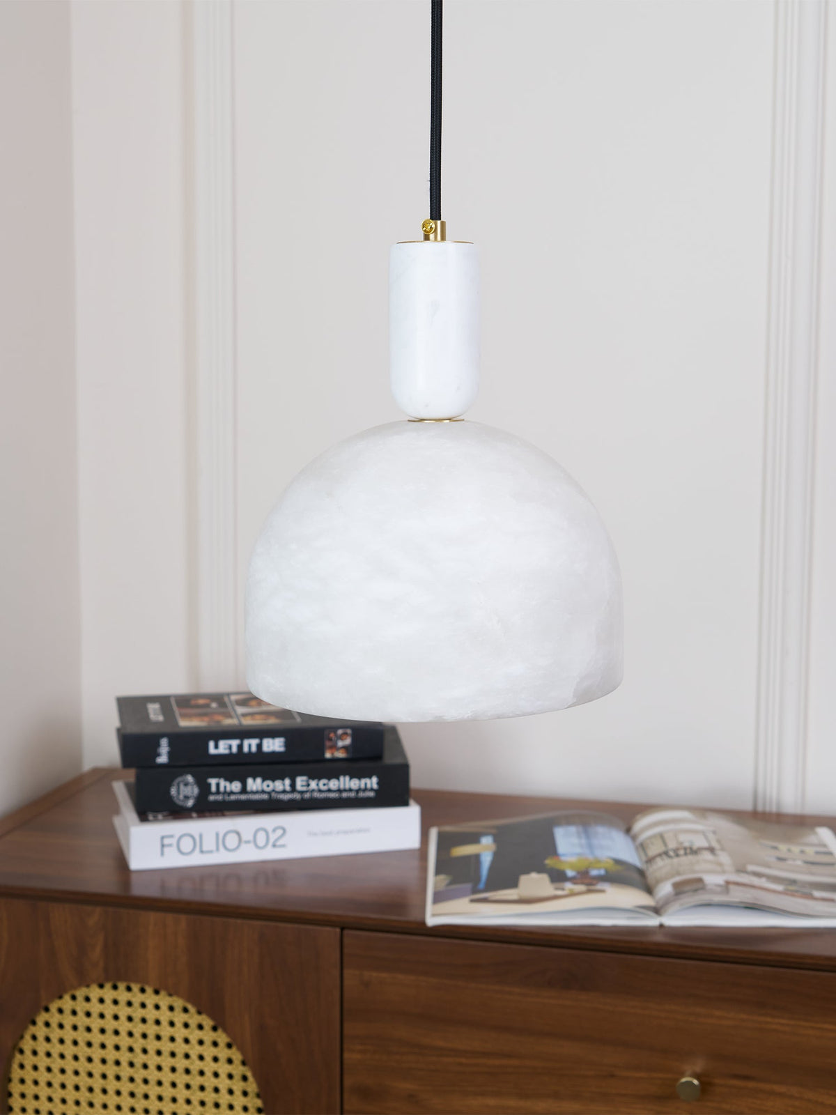 Leda minimalistische hanglamp in albast