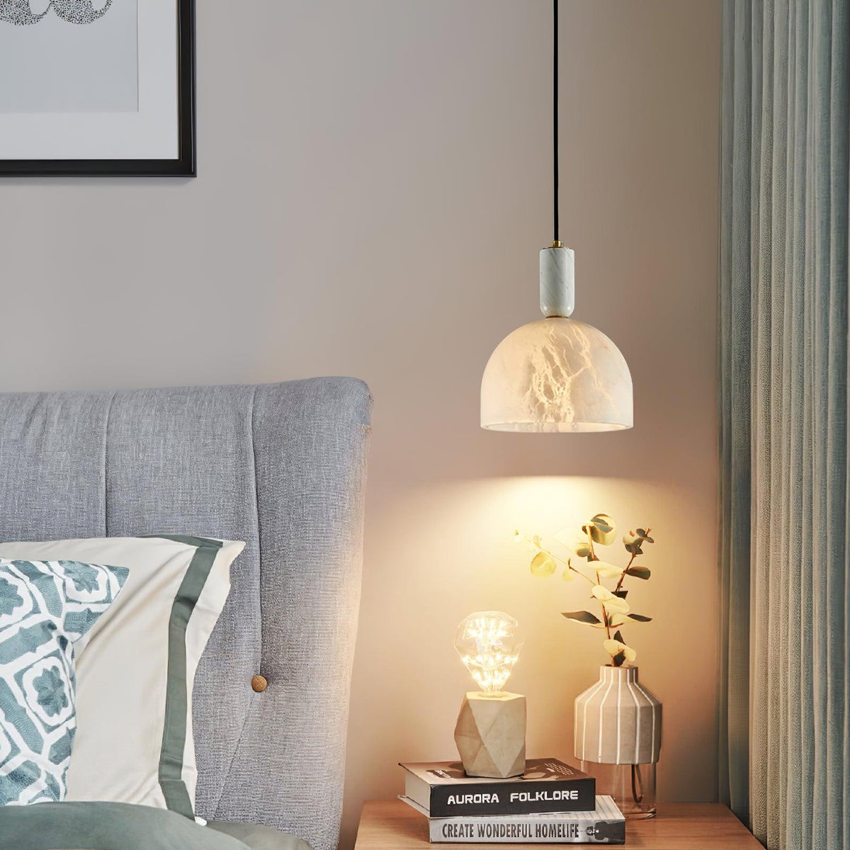 Leda minimalistische hanglamp in albast